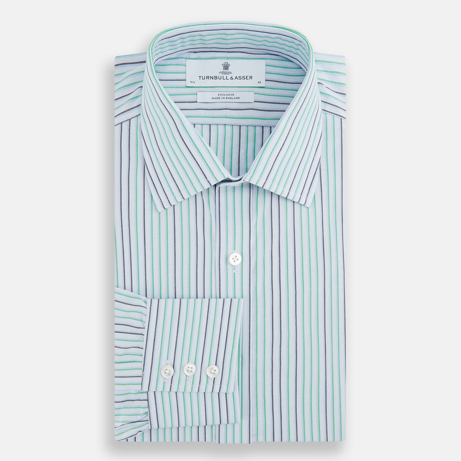 View 4 of product Green and Blue Shadow Pinstripe Mayfair Shirt
