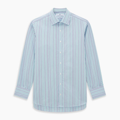 Green and Blue Shadow Pinstripe Mayfair Shirt Image 5