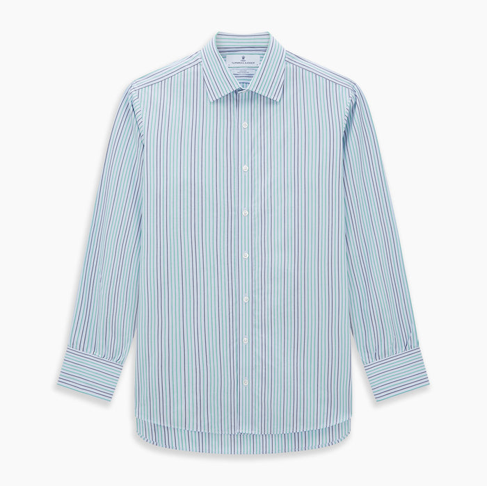 Green and Blue Shadow Pinstripe Mayfair Shirt Image 5
