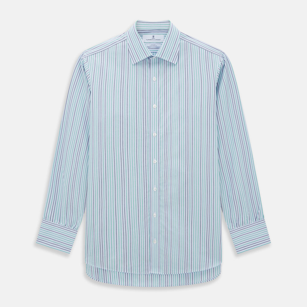 Green and Blue Shadow Pinstripe Mayfair Shirt
