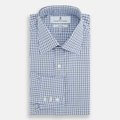 Blue Shadow Check Mayfair Shirt Image 3