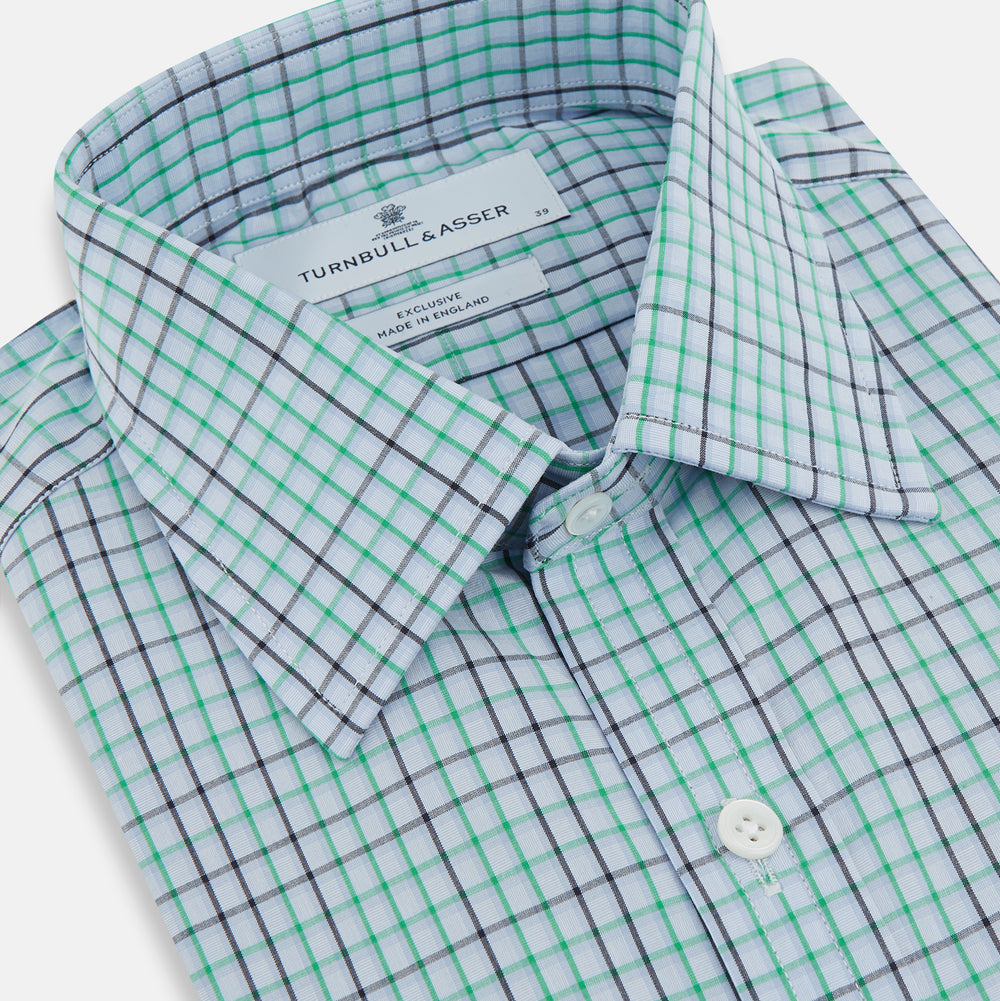 Blue and Green Shadow Stripe Mayfair Shirt