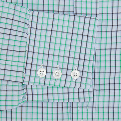 Green and Blue Shadow Check Mayfair Shirt Image 2