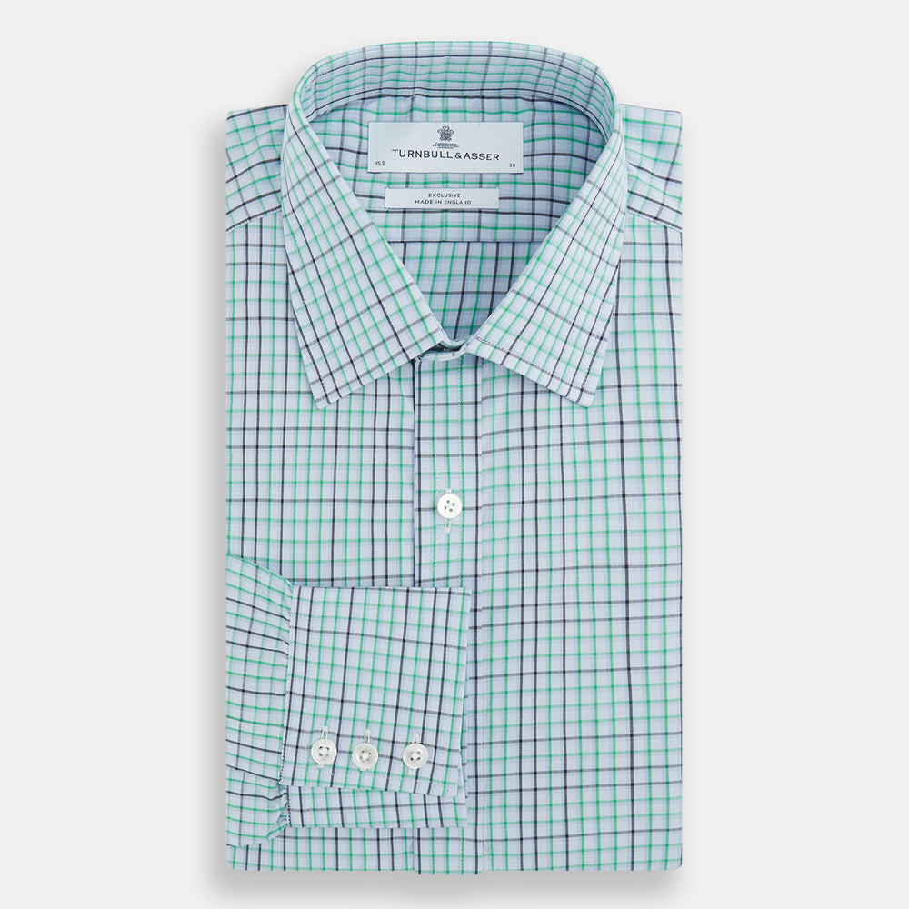 Blue and Green Shadow Stripe Mayfair Shirt