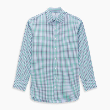 Green and Blue Shadow Check Mayfair Shirt Image 5