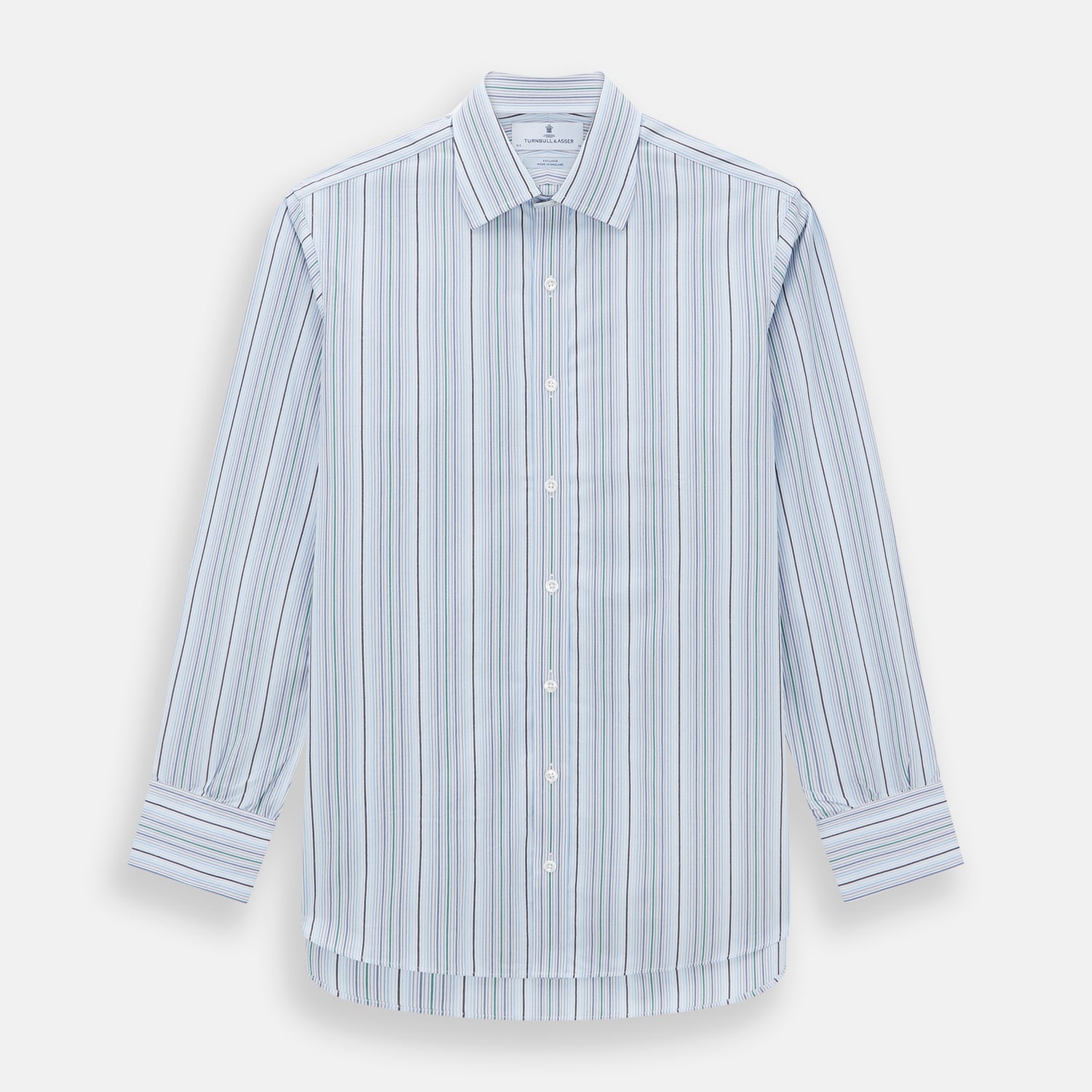 View 1 of product Blue and Green Multi Track Stripe Mayfair Shirt