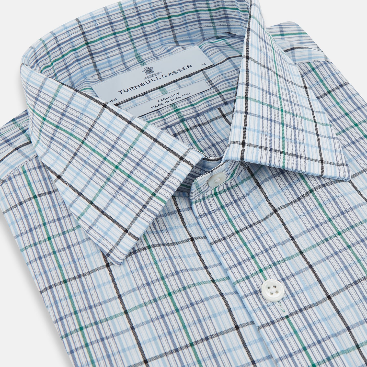 View 2 of product Blue and Green Multi Check Mayfair Shirt