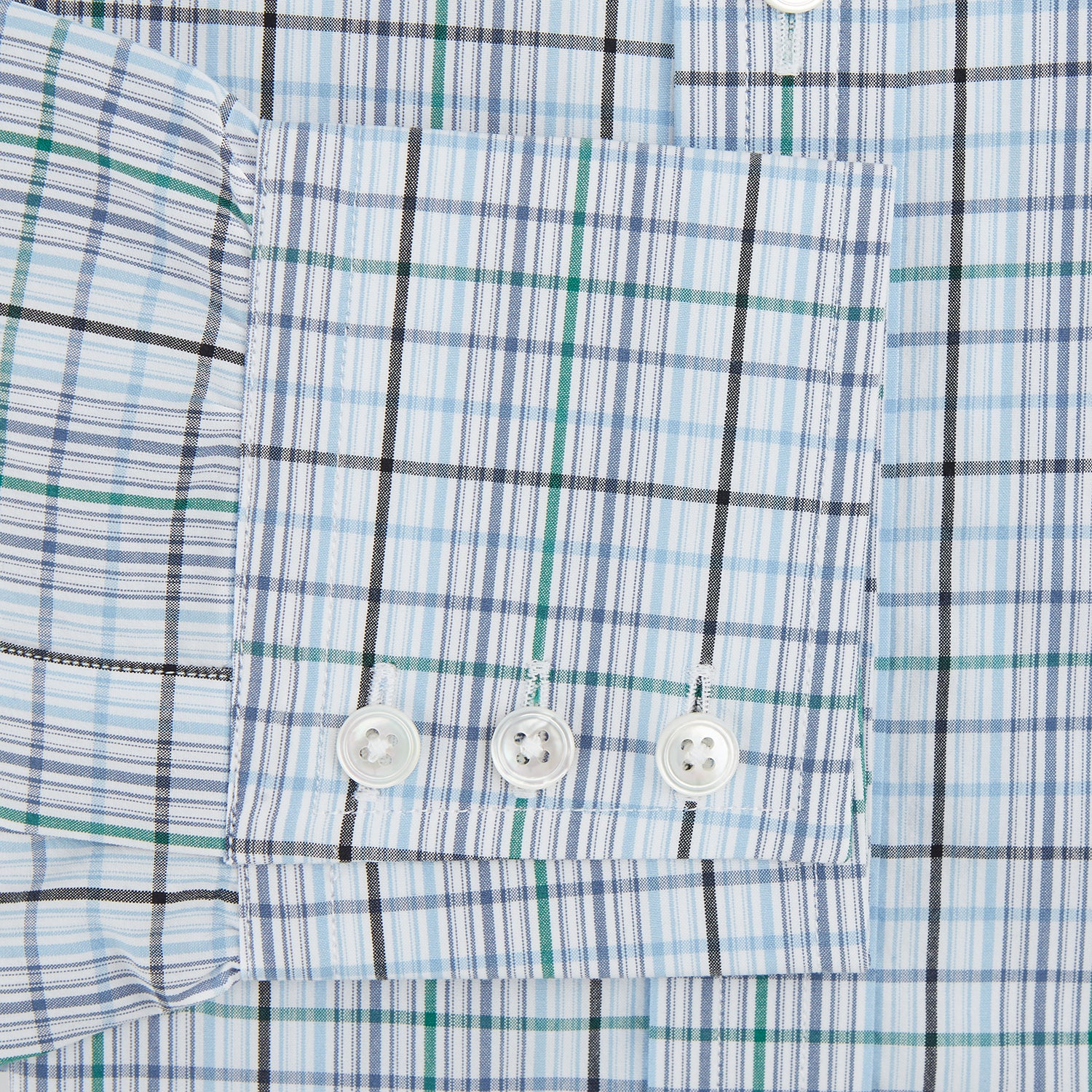View 3 of product Blue and Green Multi Check Mayfair Shirt