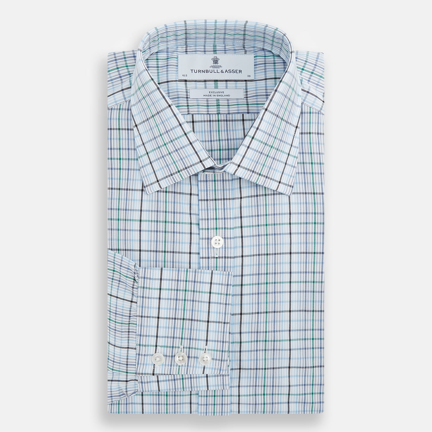 View 4 of product Blue and Green Multi Check Mayfair Shirt