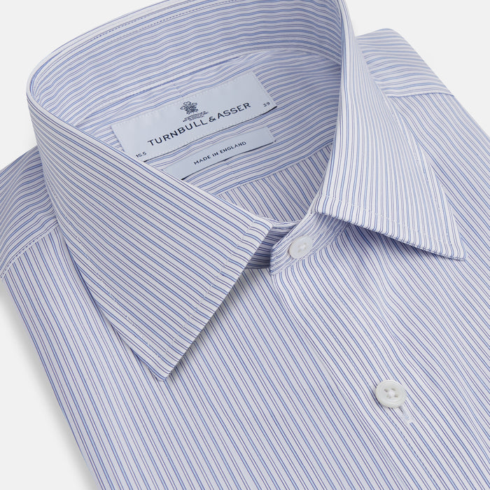 Light Blue Track Stripe Mayfair Shirt Image 1