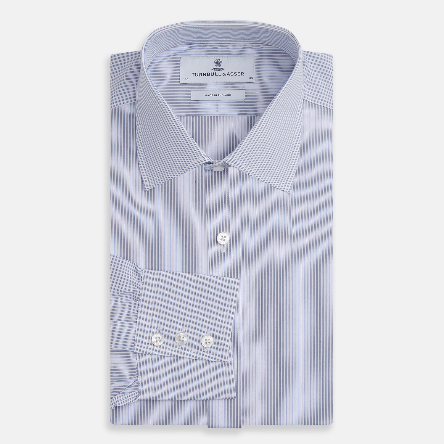 View 4 of product Light Blue Track Stripe Mayfair Shirt