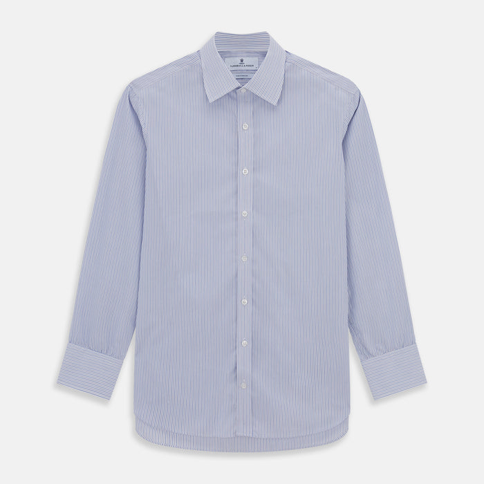 Light Blue Track Stripe Mayfair Shirt Image 5
