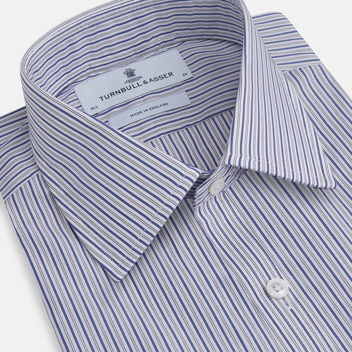 Dark Blue Track Stripe Mayfair Shirt Image 1