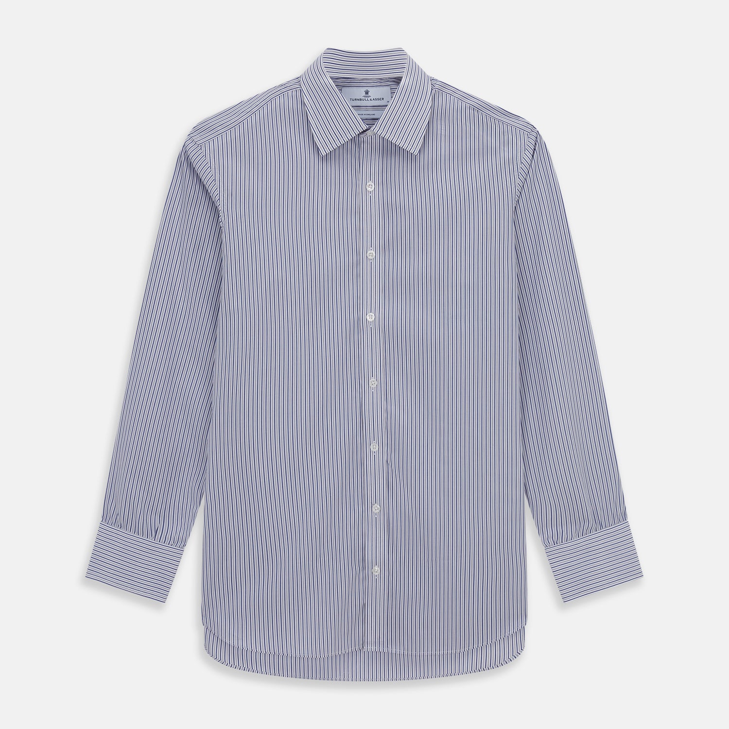 Dark Blue Track Stripe Mayfair Shirt