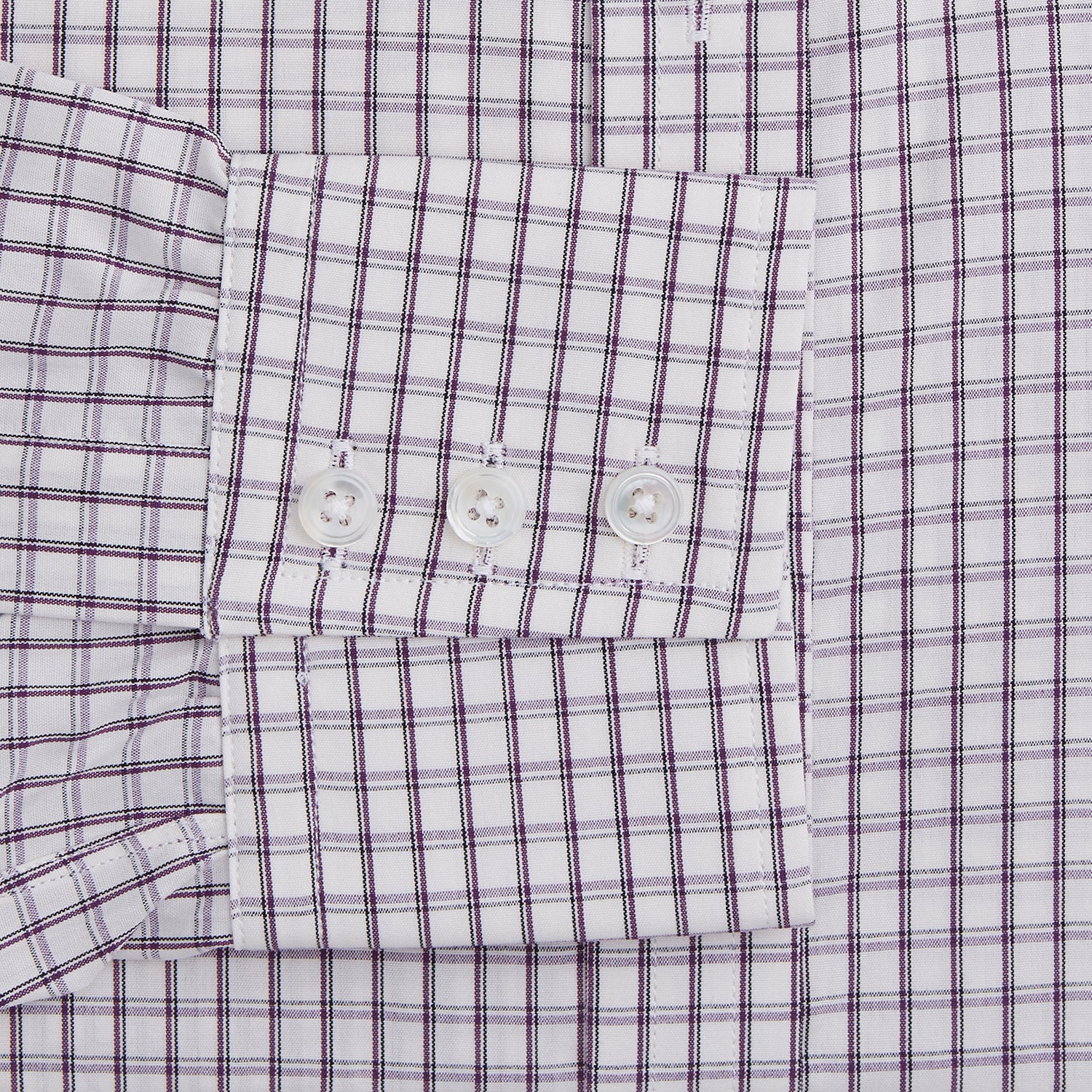 View 3 of product Purple Tattersall Check Mayfair Shirt