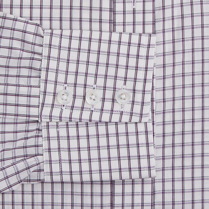 Purple Tattersall Check Mayfair Shirt Image 2