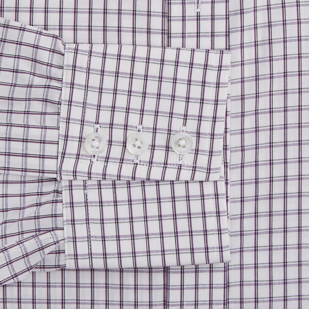 Purple Tattersall Check Mayfair Shirt