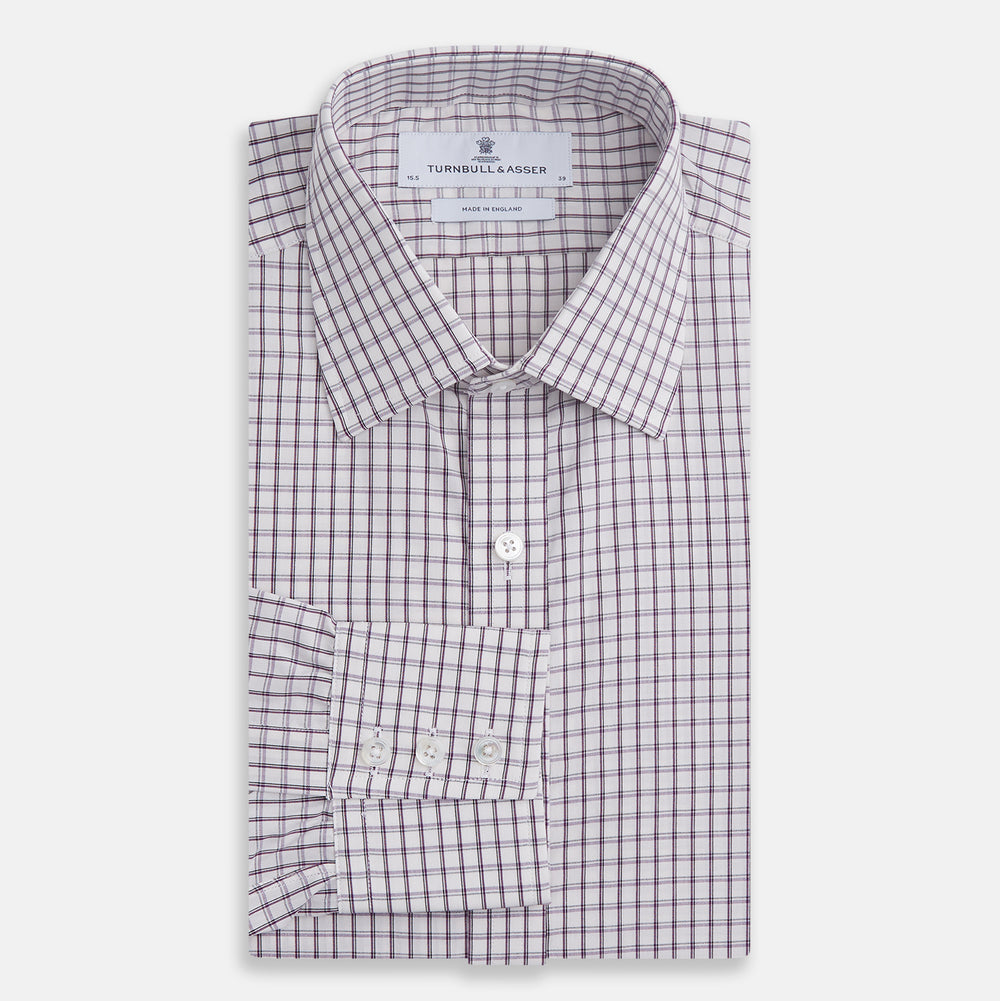 Purple Tattersall Check Mayfair Shirt