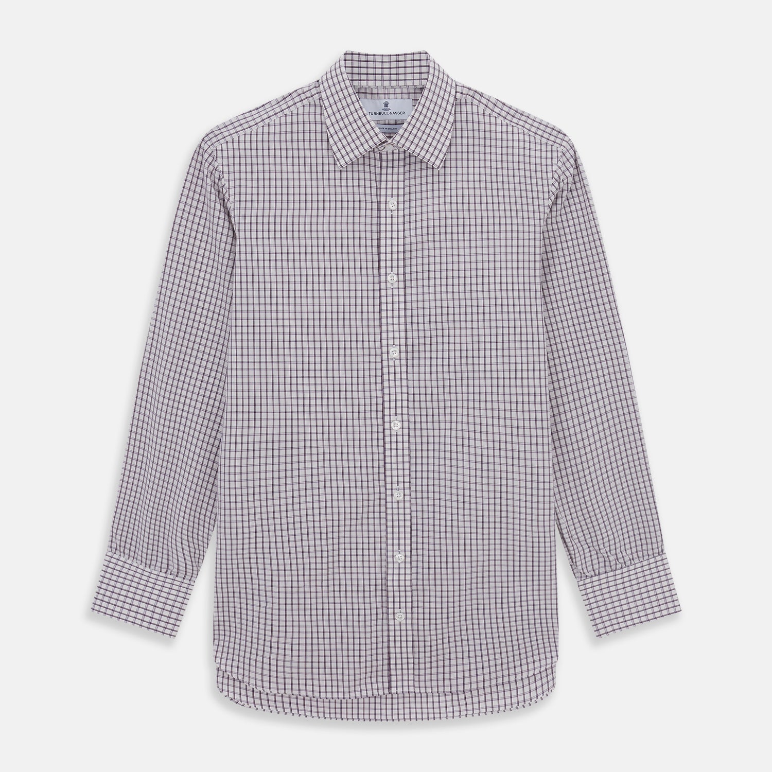 View 1 of product Purple Tattersall Check Mayfair Shirt