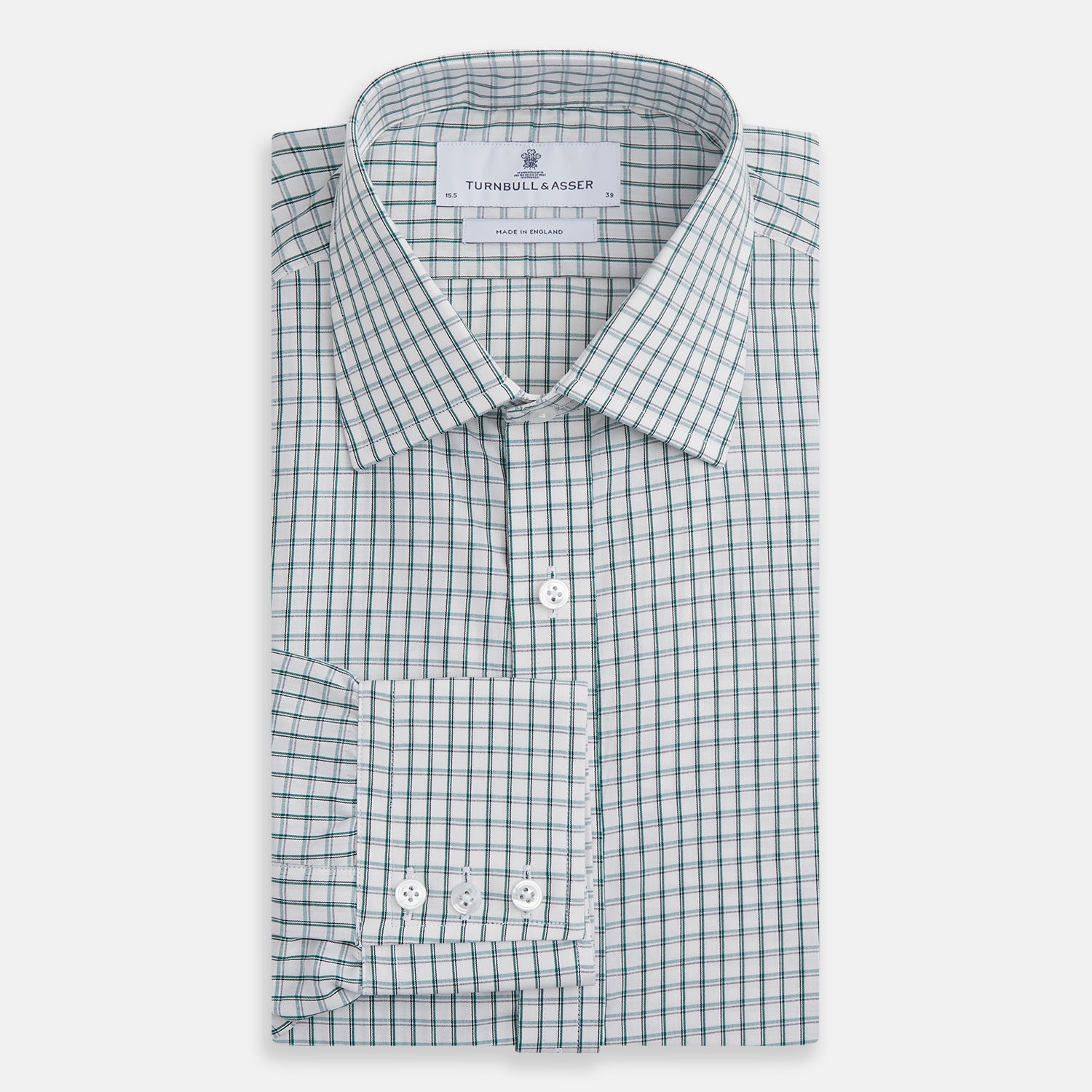View 4 of product Dark Green Tattersall Check Mayfair Shirt