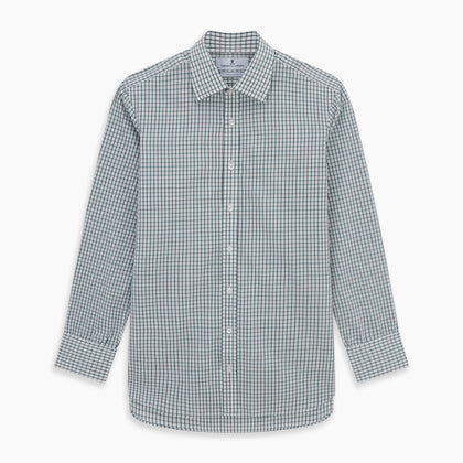Dark Green Tattersall Check Mayfair Shirt Image 5