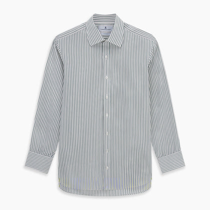 Dark Green Track Stripe Mayfair Shirt Image 5