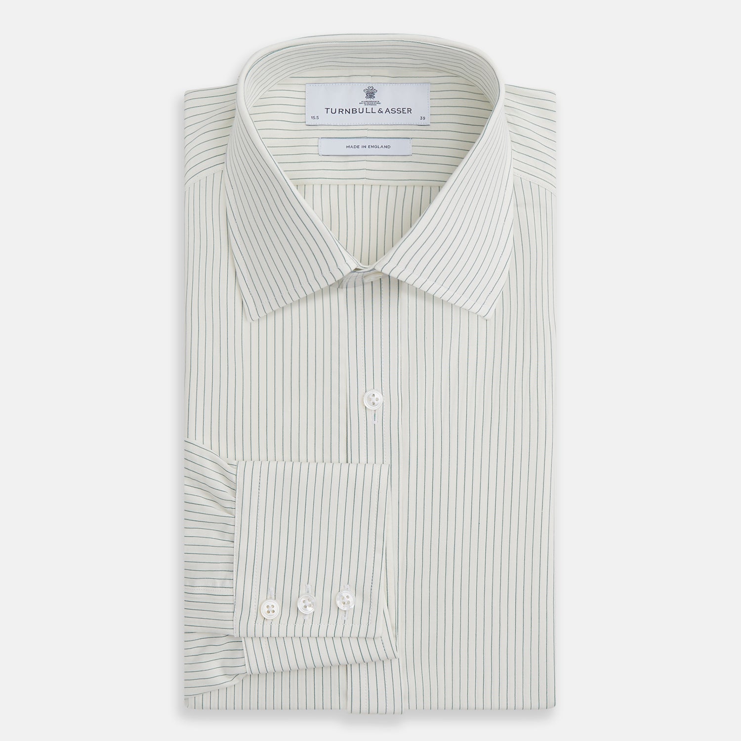 View 4 of product Dark Green Pinstripe Mayfair Shirt