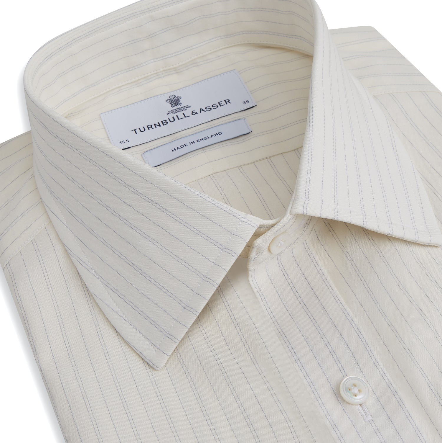 View 2 of product Pale Blue Fine Track Stripe Mayfair Shirt