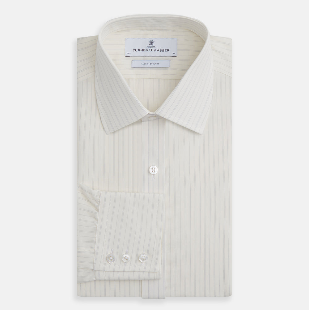 Pale Blue Fine Track Stripe Mayfair Shirt