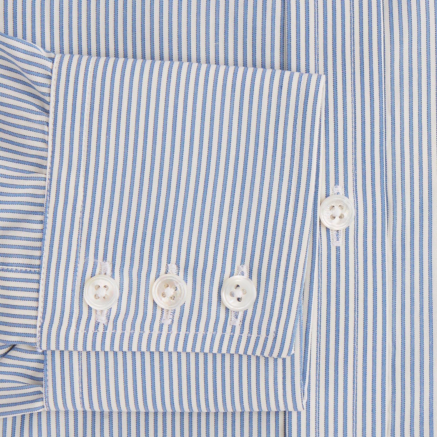 View 3 of product Blue and White Pencil Stripe Mayfair Shirt