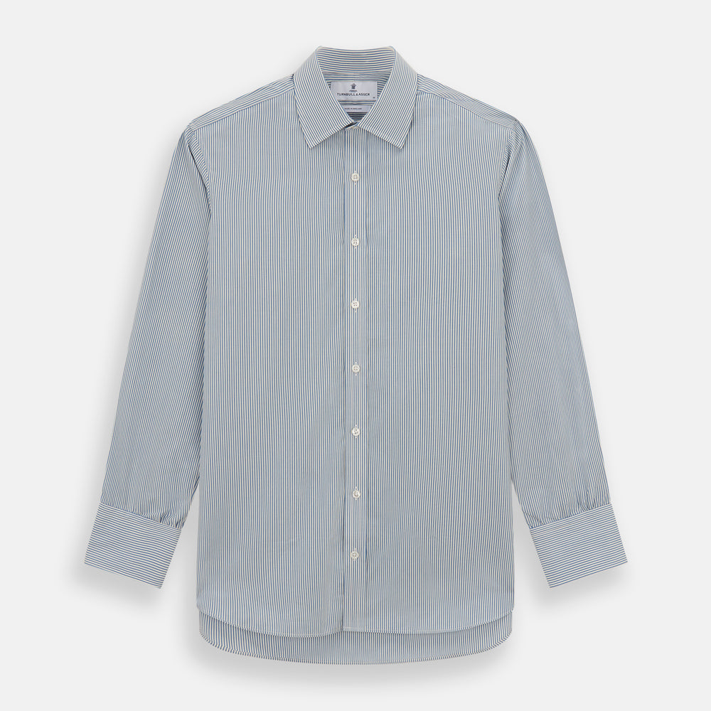 Blue and White Pencil Stripe Mayfair Shirt