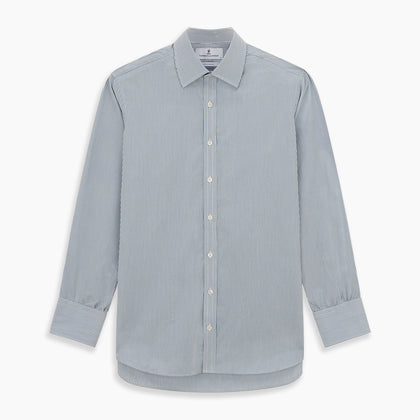 Blue and White Pencil Stripe Mayfair Shirt Image 5