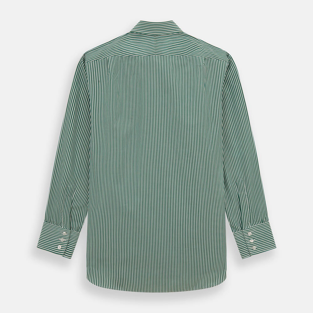 Turnbull & Asser Dark Green Bengal Stripe Mayfair Shirt Turnbull & Asser Dark Green Bengal Stripe Mayfair Shirt
