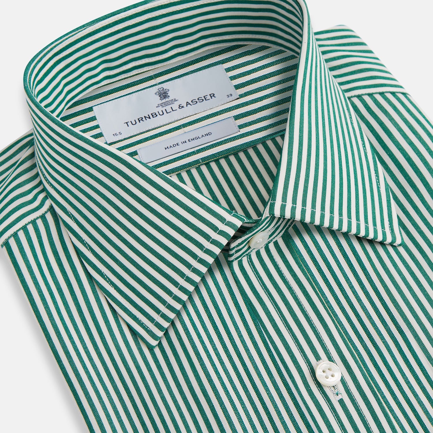 Turnbull & Asser Dark Green Bengal Stripe Mayfair Shirt Turnbull & Asser Dark Green Bengal Stripe Mayfair Shirt
