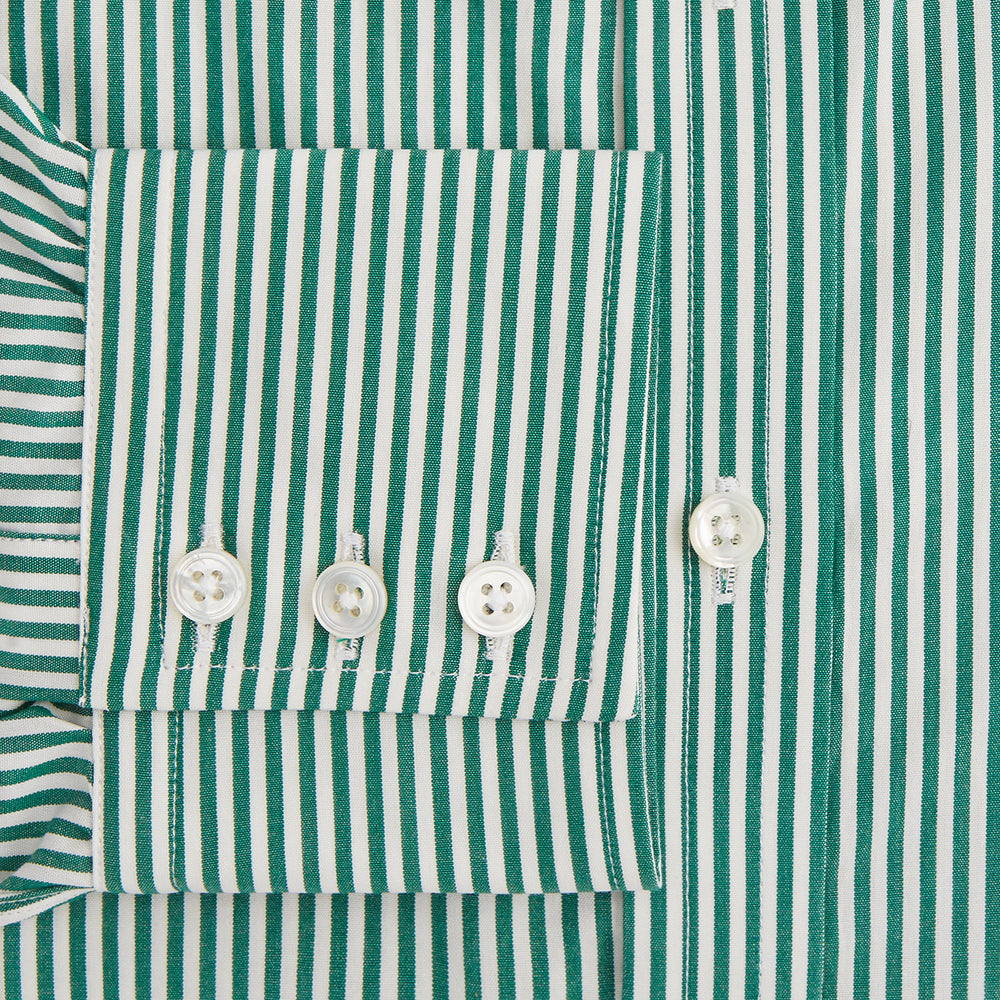 Turnbull & Asser Dark Green Bengal Stripe Mayfair Shirt Turnbull & Asser Dark Green Bengal Stripe Mayfair Shirt