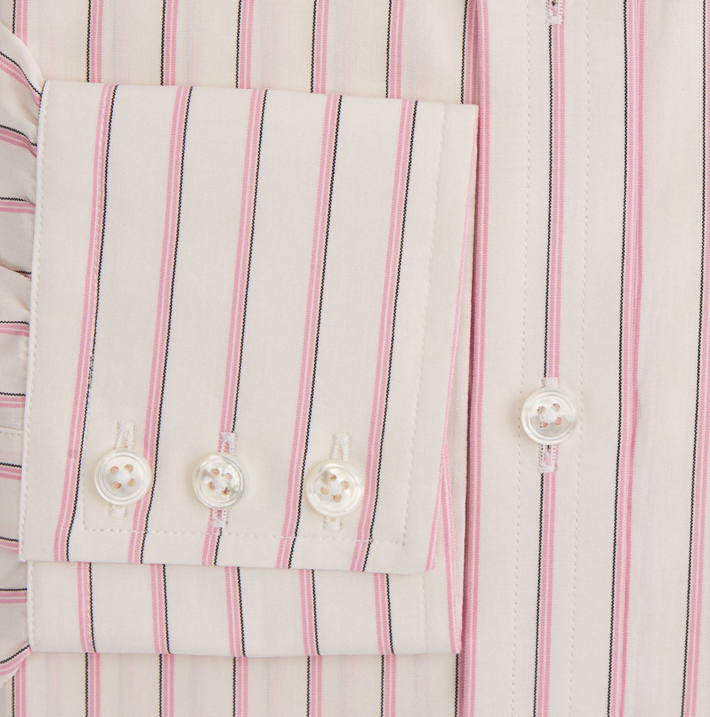 Pink Fine Track Stripe Mayfair Shirt