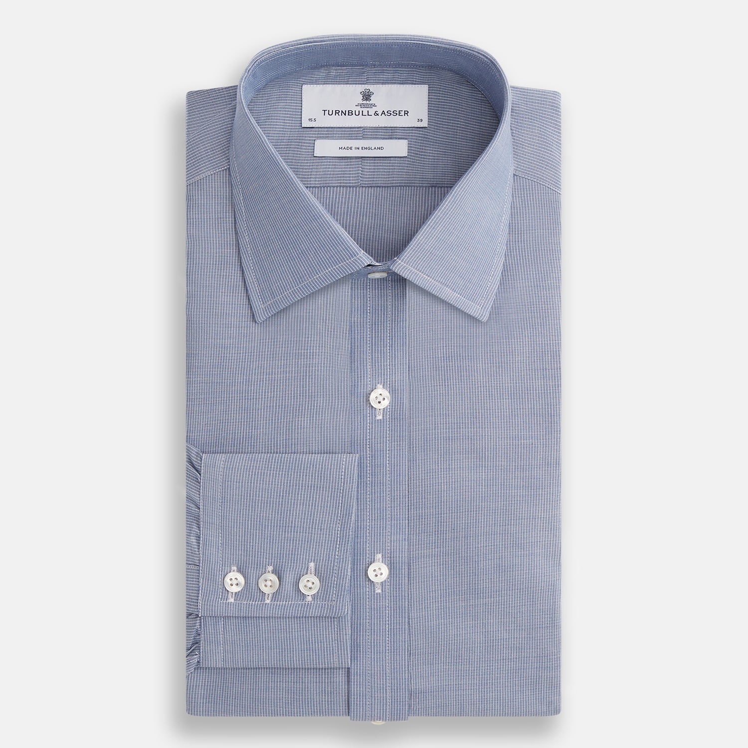 View 4 of product Blue Pencil Stripe Mayfair Shirt