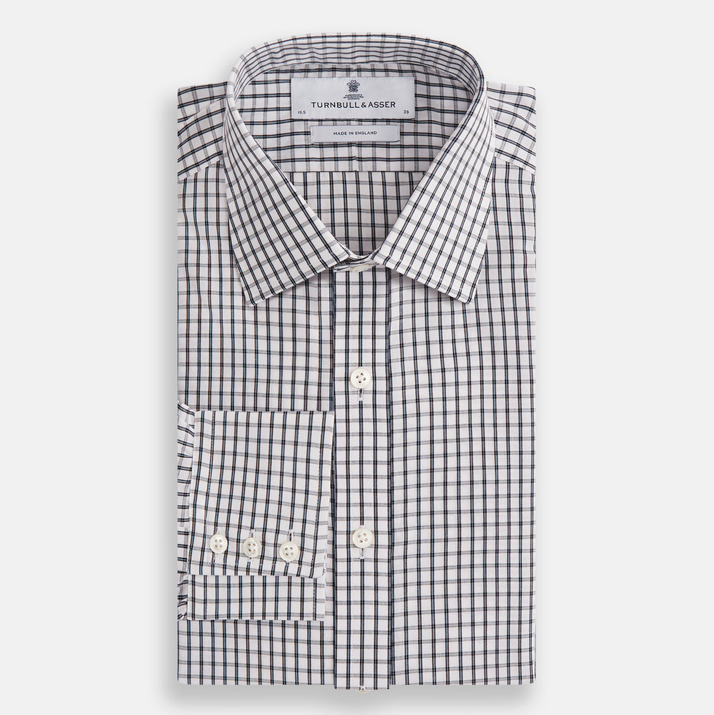 Midnight Blue Double Graph Check Mayfair Shirt