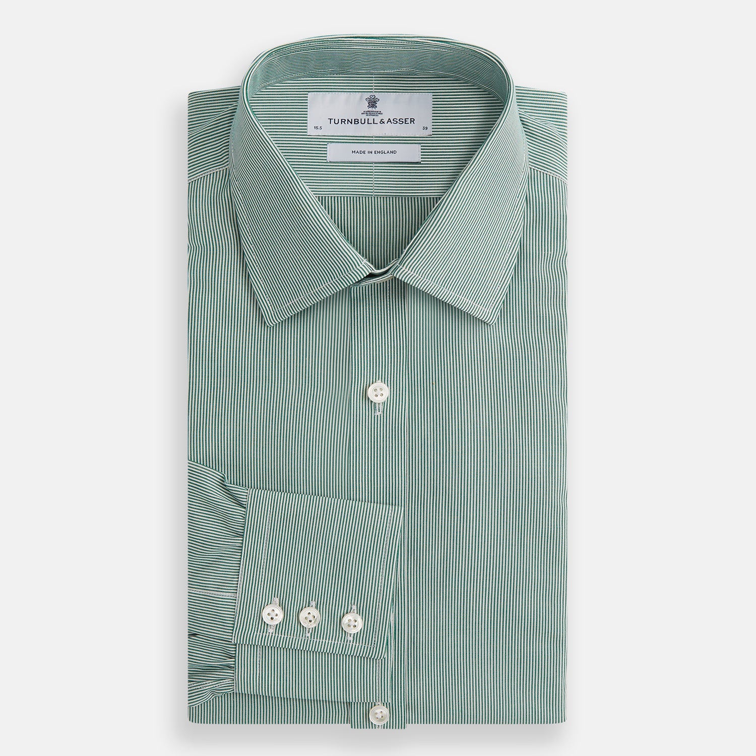 View 4 of product Green Fine Stripe Mayfair Shirt