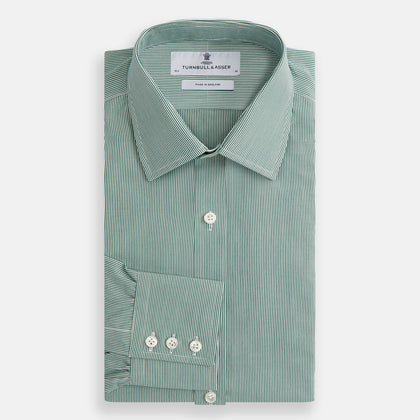 Green Fine Stripe Mayfair Shirt Image 3