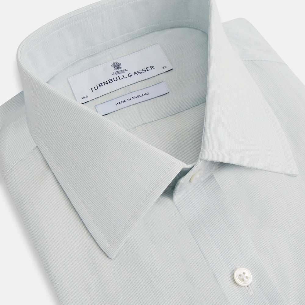 Pale Blue Pencil Stripe Mayfair Shirt