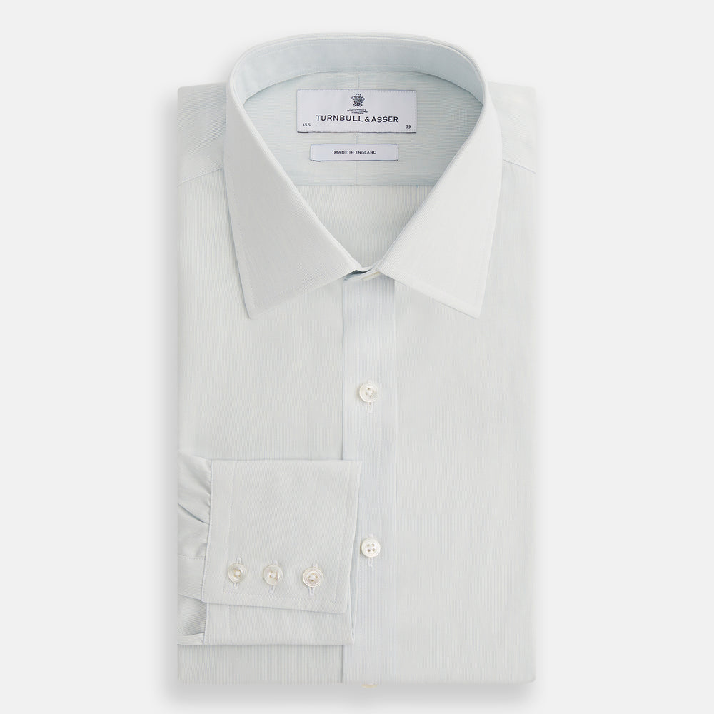 Pale Blue Pencil Stripe Mayfair Shirt