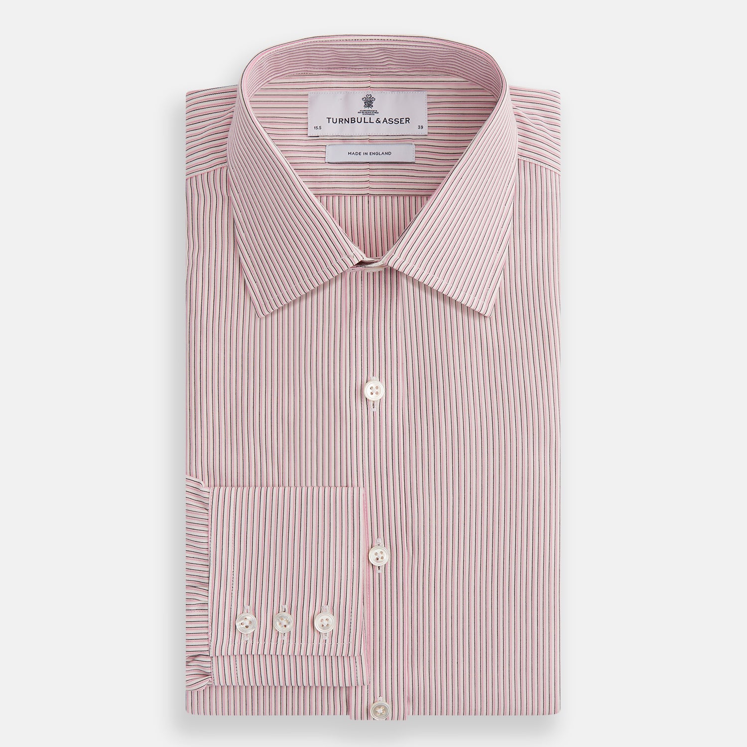 View 4 of product Pink Fine Shadow Stripe Mayfair Shirt