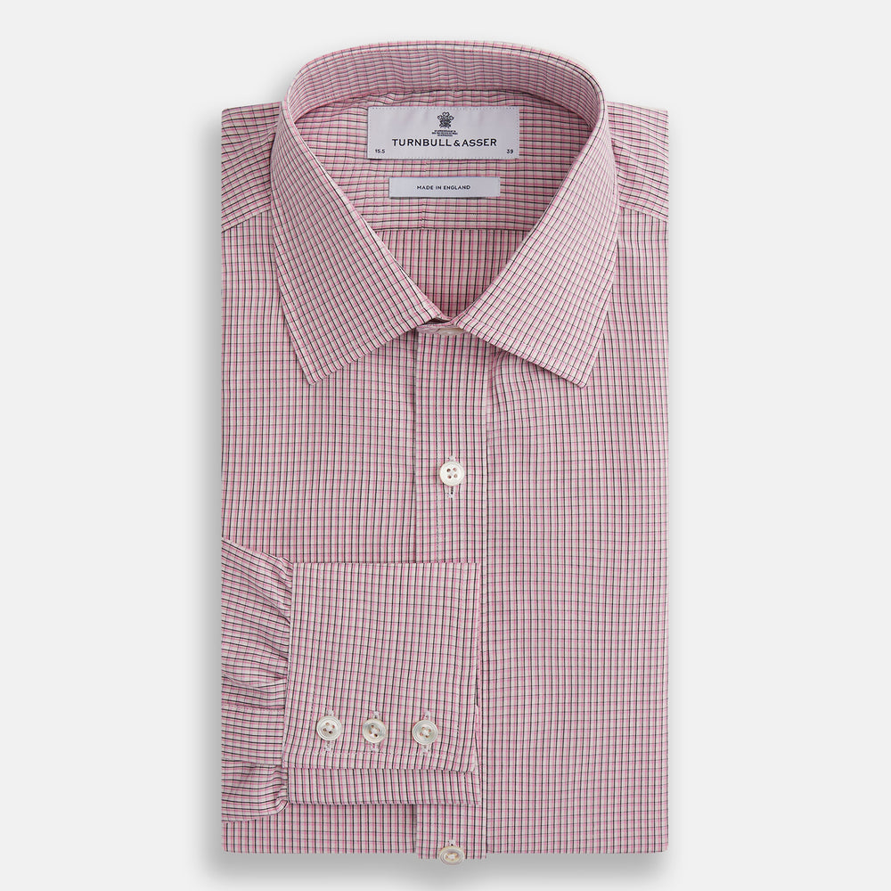 Pink Fine Graph Check Mayfair Shirt