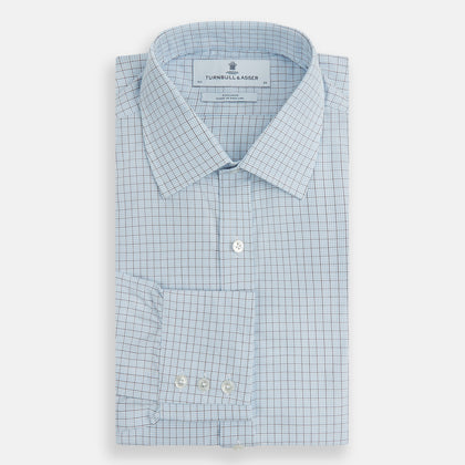 Blue Multi Graph Check Mayfair Shirt Image 3