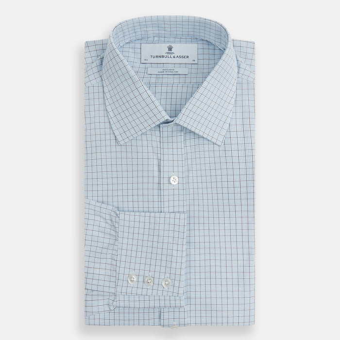 Blue Multi Graph Check Mayfair Shirt Image 3