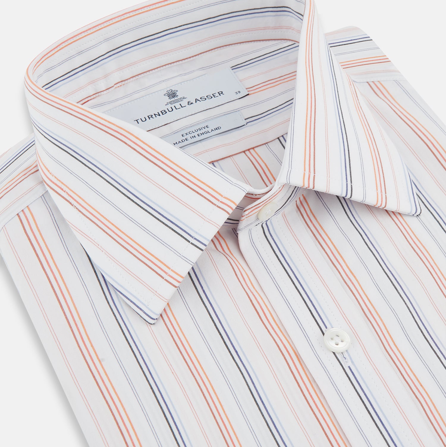 View 2 of product Orange and Blue Multi Stripe Mayfair Shirt