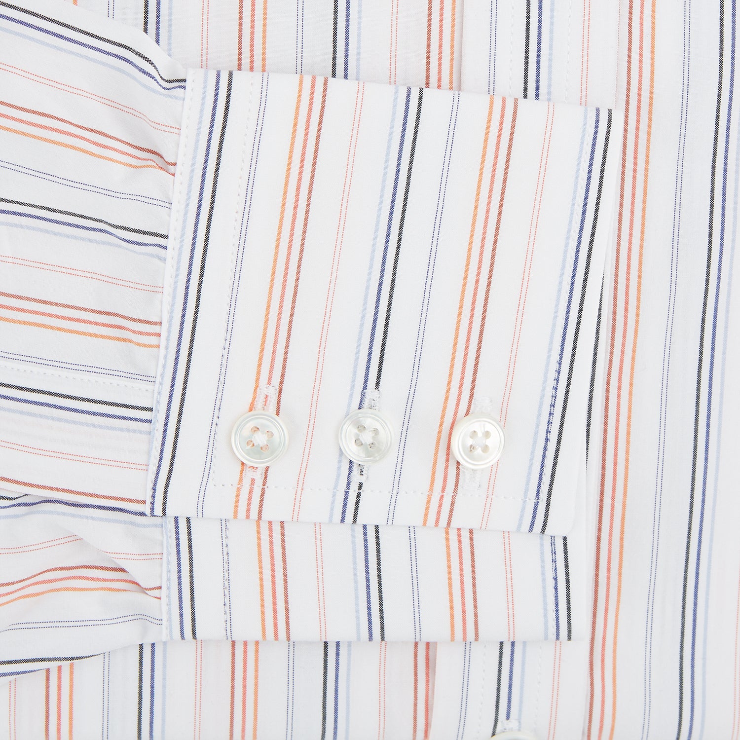 View 3 of product Orange and Blue Multi Stripe Mayfair Shirt