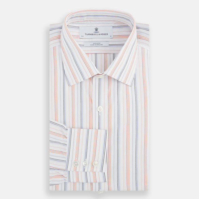 Orange and Blue Multi Stripe Mayfair Shirt Image 3