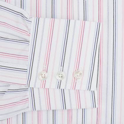 Pink and Blue Multi Stripe Mayfair Shirt Image 2